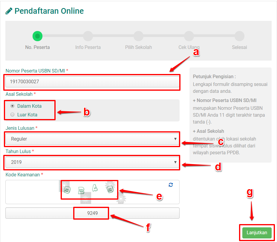 Panduan Siswa Melakukan Pengajuan Pendaftaran Online Model B Gabungan